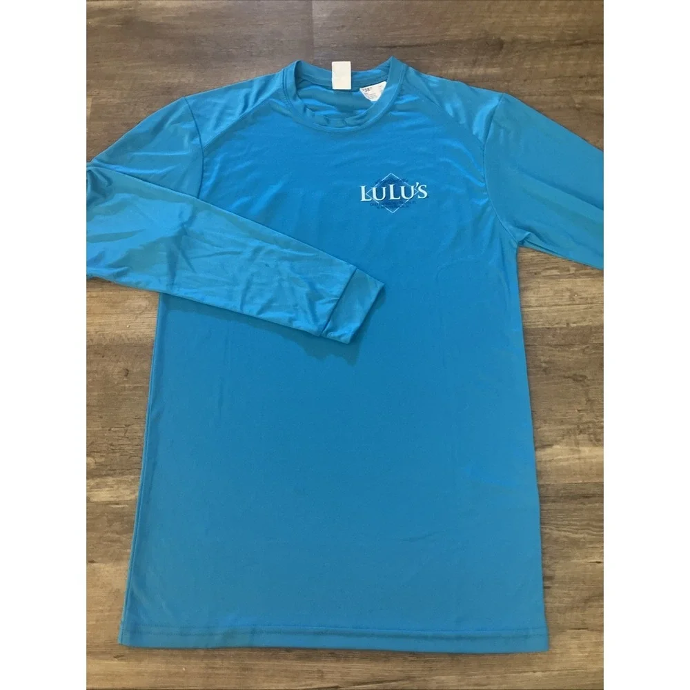 PARAGON Light Blue Men's Swim Rash Guard Lulu's N Myrtle Beach‎ SPF 50 Medium